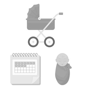 妇女和怀孕的单色图标集合中的设计。妇科和设备矢量符号库存 web 插图