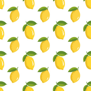 用柠檬做矢量夏天模式。无缝纹理设计
