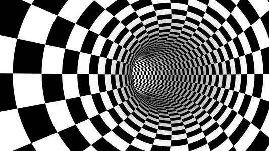 快速走向光, 3d 幻觉黑白插图照片