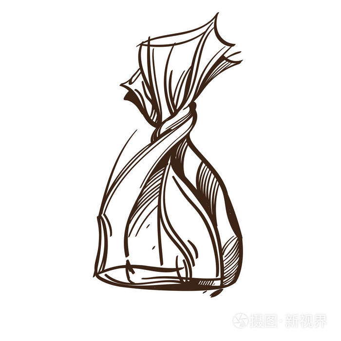 白色背景下的轮廓图黑白糖果