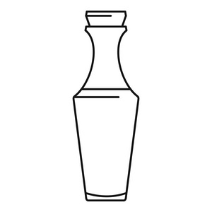 玻璃酒瓶图标，大纲样式
