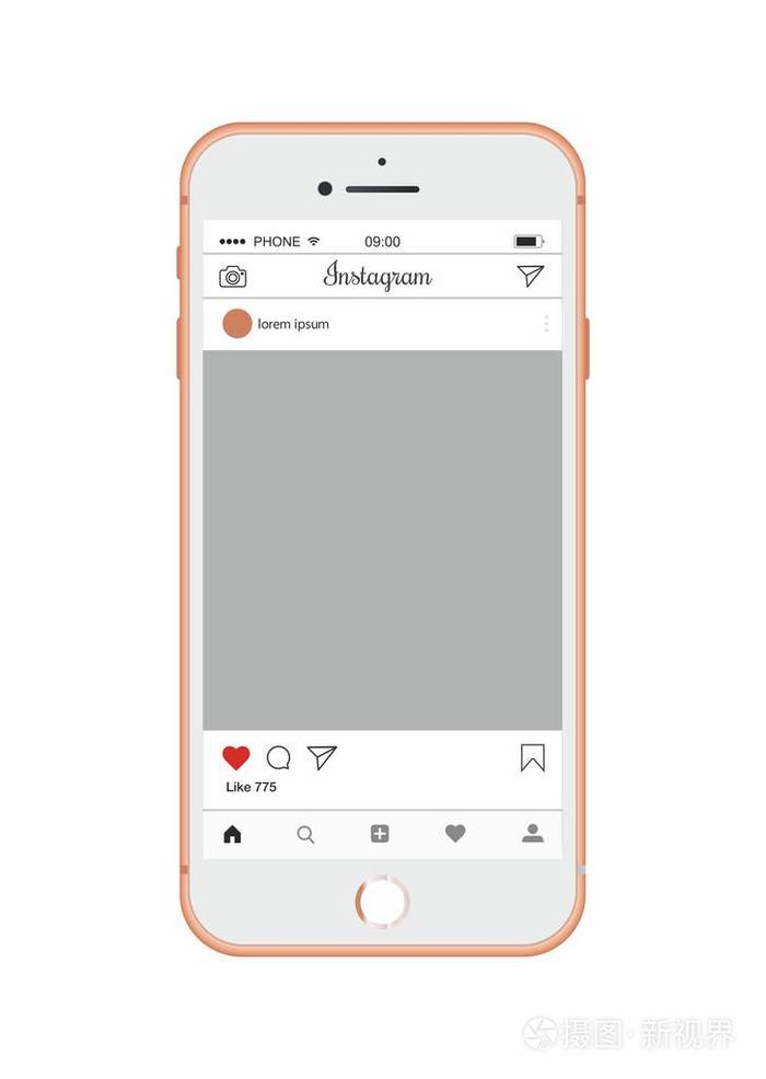 手机样本 instagram insta 矢量模板智能手机