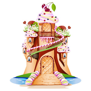 糖果城堡图片-糖果城堡素材-糖果城堡插画-摄图新视界