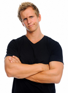 皱眉的男人照片