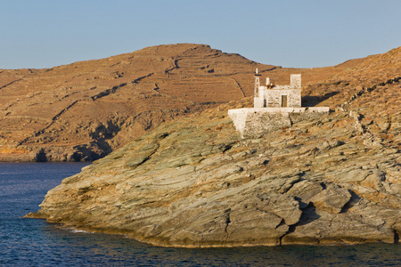 merichas 港口灯塔，kythnos 岛，cyclades，希腊