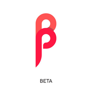 标志 beta 独立于白色背景, 彩色矢量图标, b