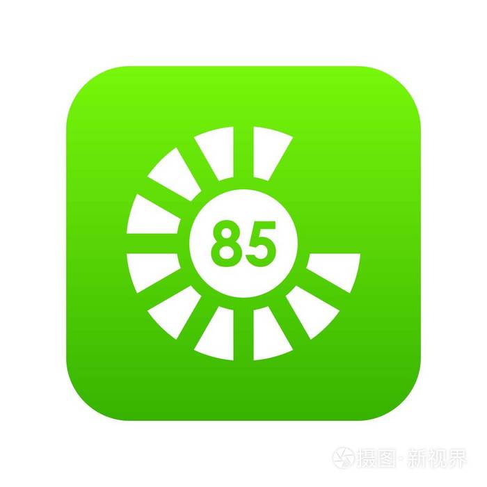 符号85加载图标数字绿色