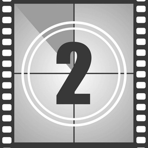 2号从老电影倒数二.电影倒计时号码.矢量插画 eps 10照片