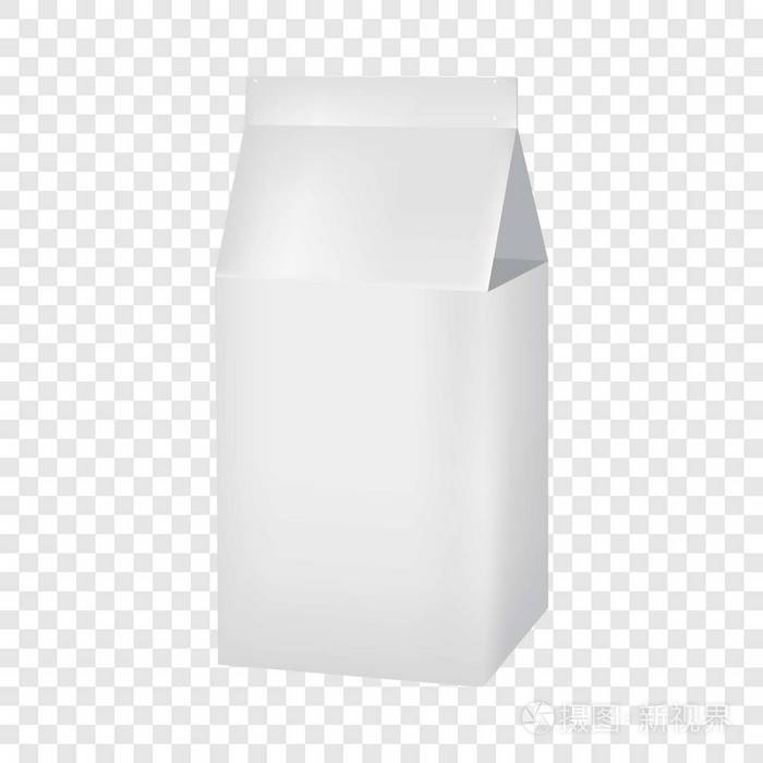 牛奶或果汁纸盒盒样机, 逼真的风格