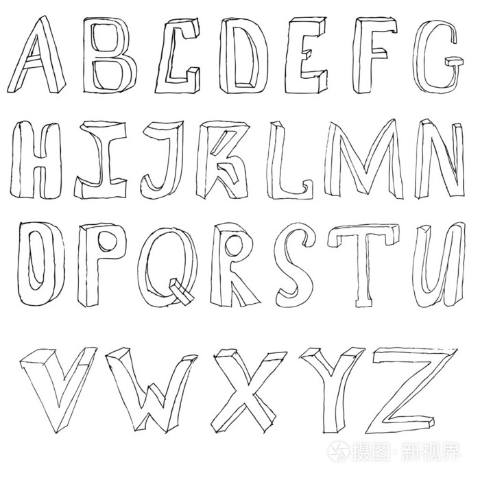 手绘图字母表