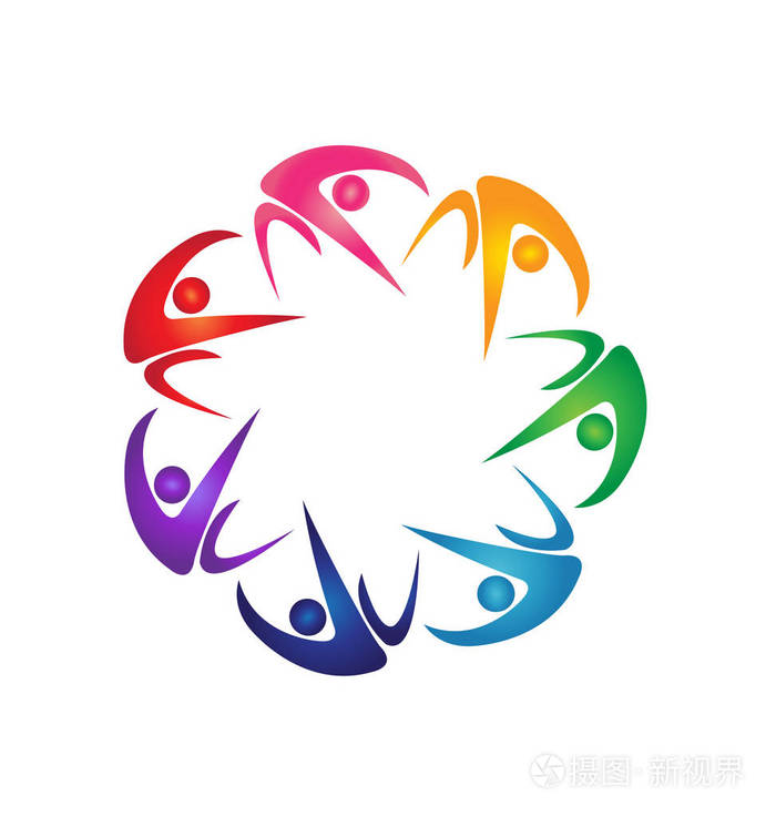 团队合作人圈子图标徽标