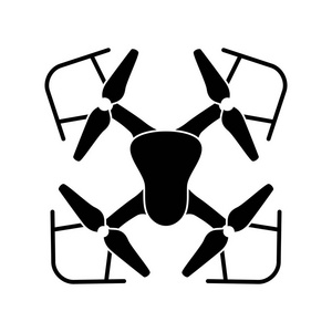 无人机玩具剪影图标照片