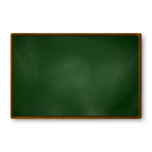 墙上空黑板深绿色。黑板模板。学校黑板写实纹理为横幅背景。教育和学习。矢量插图