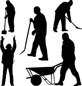 劳动者剪影照片