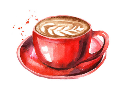 水彩的咖啡拿铁图片-水彩的咖啡拿铁素材-水彩的咖啡拿铁插画-摄图新