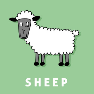 儿童书卡通羊可爱的农场动物插画