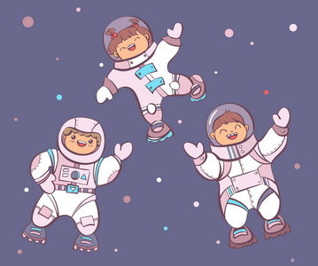 artoon 宇航员在太空, 向量例证照片
