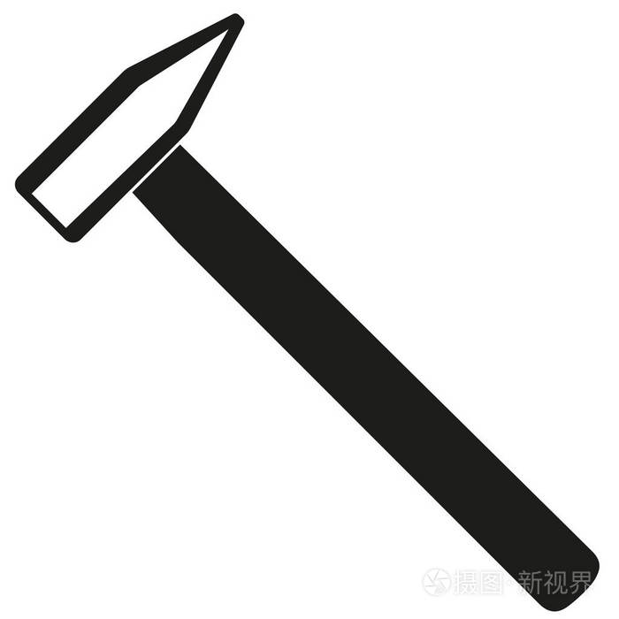 黑白简易锤剪影插画-正版商用图片04t069-摄图新视界