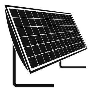 电池太阳能电池板图标, 简单样式