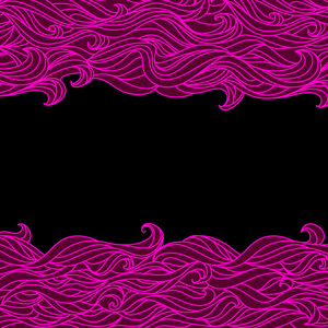 抽象黑色粉红色旗帜波浪边框背景