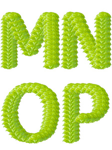 zelen listov m n o p abecedn znak