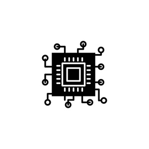 分析数字研究黑色图标概念。分析数字研究平面向量符号, 符号, 插图