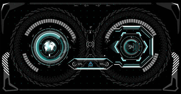 雨靴向量未来技术屏幕.战术观点科幻 vr dislpay.显示器 ui.