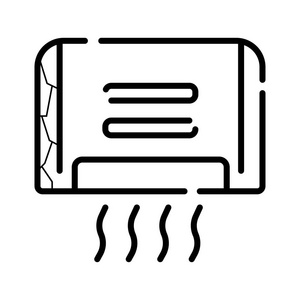 在白色背景上隔离的手烘干机线图标照片