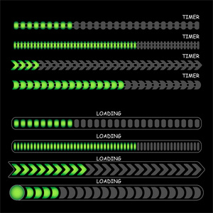 加载标志和计时器标志矢量图片