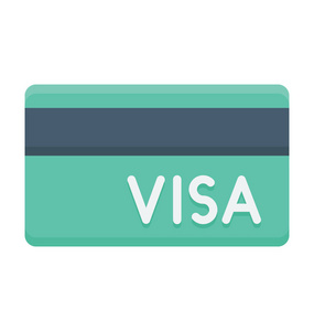 Visa 卡彩色矢量图标