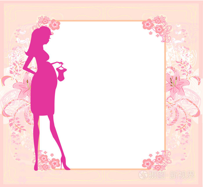 美丽的孕妇购物她新的婴儿抽象
