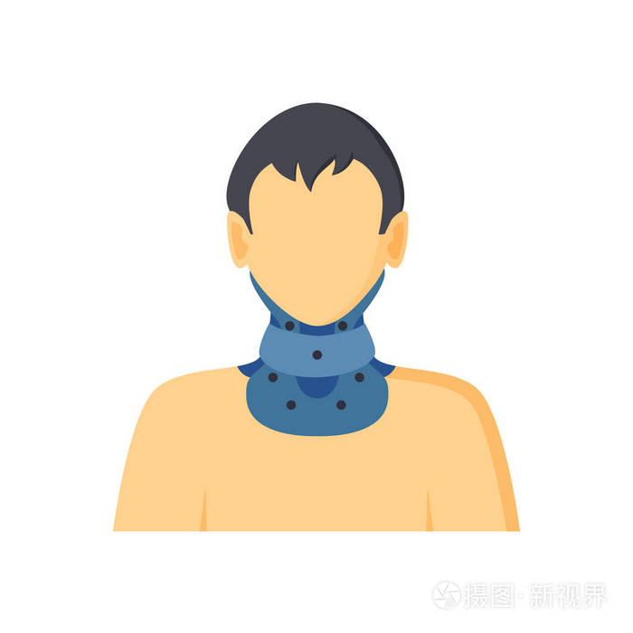 矫形器用于脊柱治疗矢量图标说明受伤的脚踝图标,卡通风格断骨图标