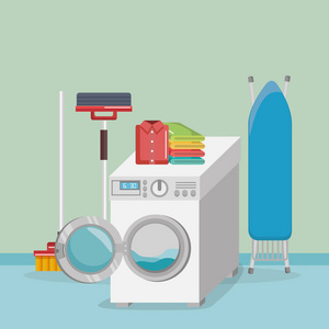 洗衣服务图标清洗机