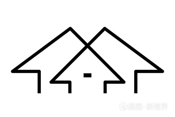 抽象的房子标志设计被隔绝在白色背景, 向量例证