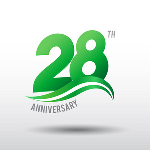 28年绿色周年纪念标志, 装饰背景