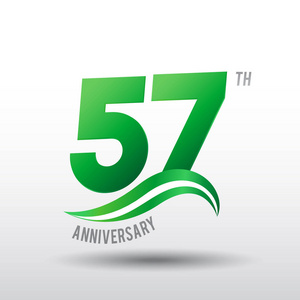 57年绿色周年纪念标志, 装饰背景