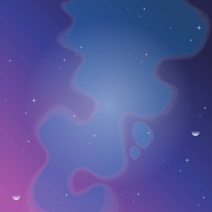 空间背景, 夜空与星星。向量例证在蓝色紫罗兰色口气