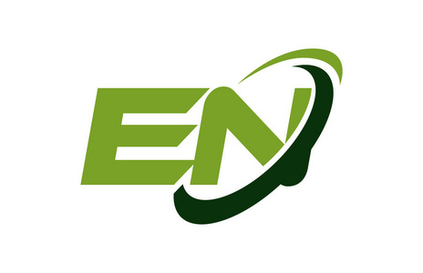 en 标志旋风椭圆绿色字母矢量概念照片