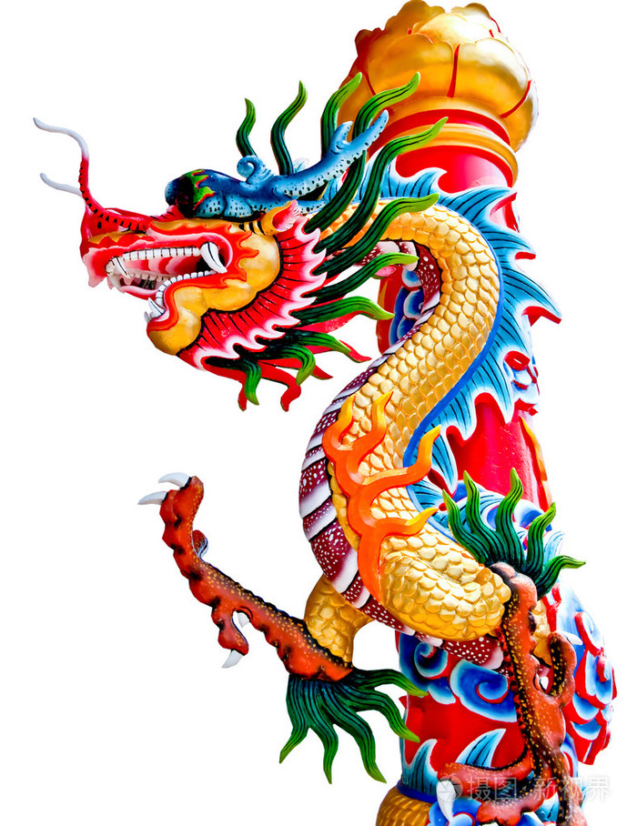 孤立在白色背景上的龙状态