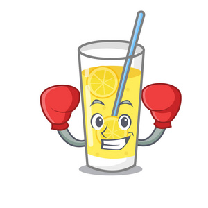 拳击柠檬水字符卡通风格