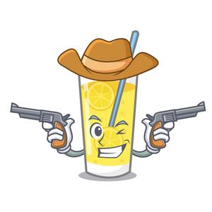 牛仔柠檬水人物卡通风格