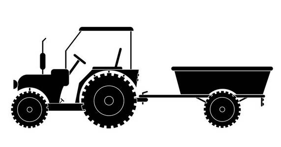 带拖车矢量 eps 的拖拉机10