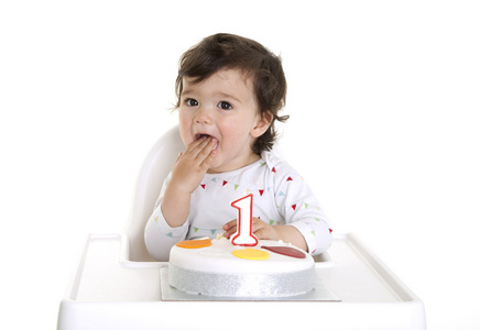 宝宝吃生日蛋糕图片