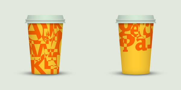 两个咖啡杯矢量插图