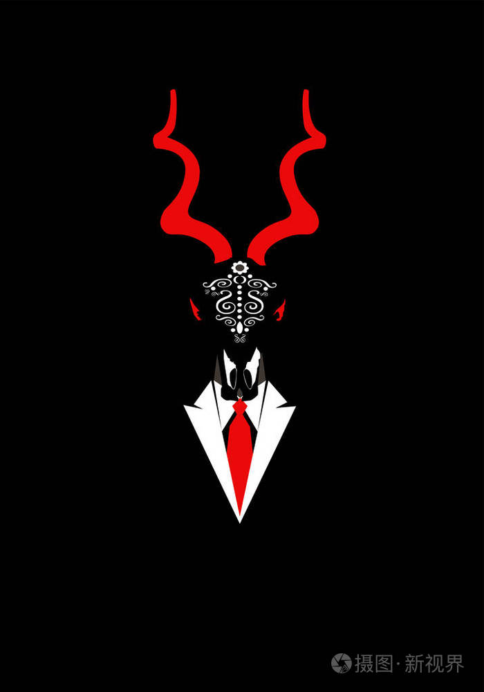 capriconrn 骷髅头穿西装, 抽象 backaground