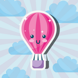 可爱的热气球图片