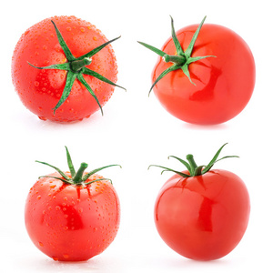 西红柿与水滴的集合
