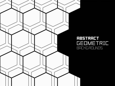 抽象几何背景与六边形, 技术理念.单色饰品.在白色背景上被隔离照片