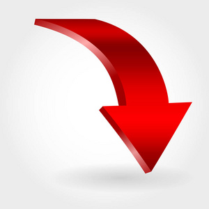 斜向下箭头图片红色下降箭头作为金融危机的象征照片