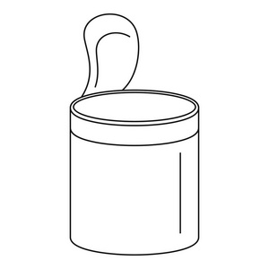 打开食品罐头图标, 轮廓样式照片